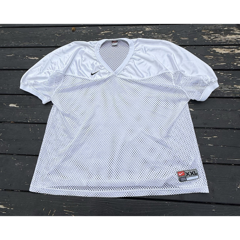 Nike Team Men's White Practice Football Mesh Jersey Swoosh XXL USA Fabric